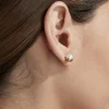 Tortoise General Jewelry<Shihara Half Pearl Earring 90°