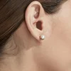 Tortoise General Jewelry<Shihara Half Pearl Earring 45°